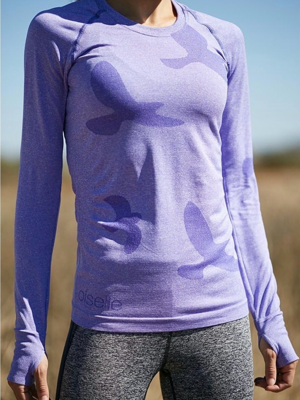 oiselle Flyte Lavender Purple Long-Sleeve Performance Tee